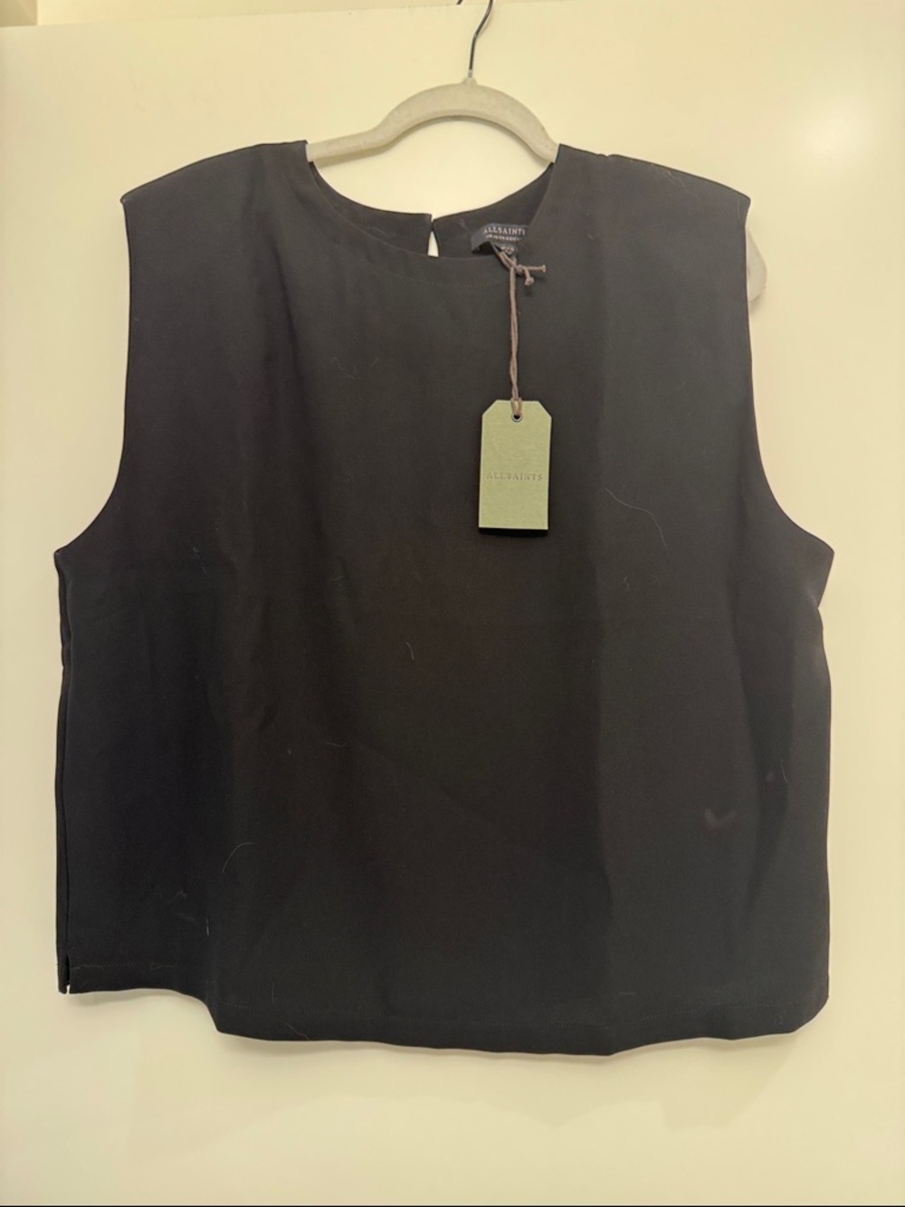 All Saints Black Sleeveless Boxy Tank NEW Sz 12